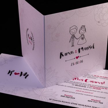 Invitación de boda díptico